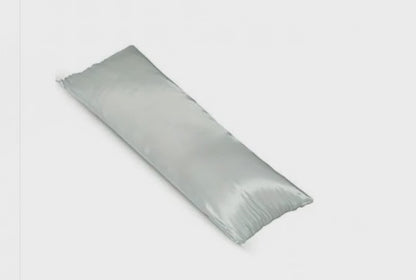Silky Soft Satin Body Pillow Cover Pillowcase Pillow Protector Cushion Cover with Zippers (21"x54",Silver)