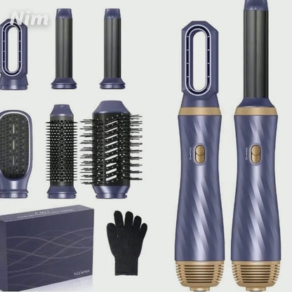 Hair Dryer Brush, 5 in 1 Detachable Blow Dryer Brush, Negative Ionic Hot Air Brush, Hair Styling Tool Set, Round Hot Air Straightener Brush Volumizer,Thermal Brush, Air Curler Wand
