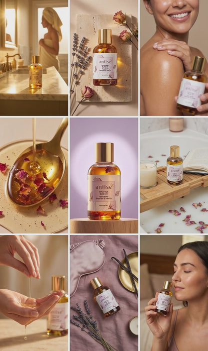 Luxurious Rose Petal Body Oil with Natural Oils